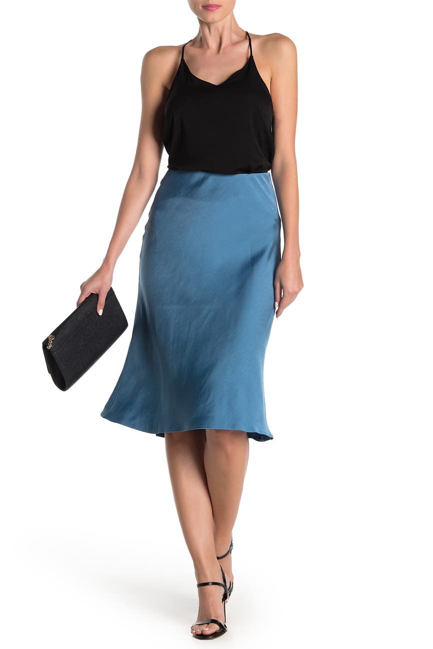CODEXMODE Satin Bias Cut Midi Skirt Nordstrom Rack