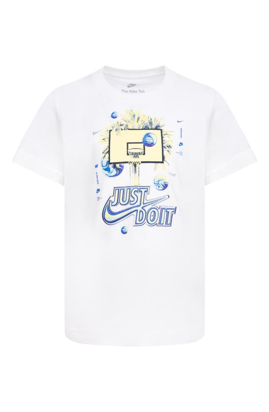 Shop Nike Kids' Jdi Hoops Graphic T-shirt In Sail