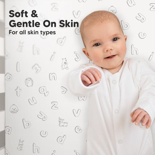 Keababies Soothe Fitted Crib Sheet In Abc Land Sky