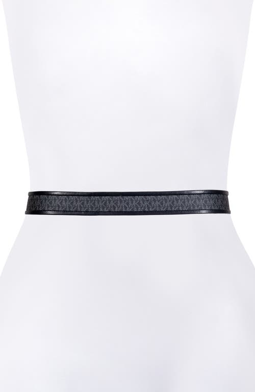 Michael Michael Kors Two-tone Logo Belt In Black/gold