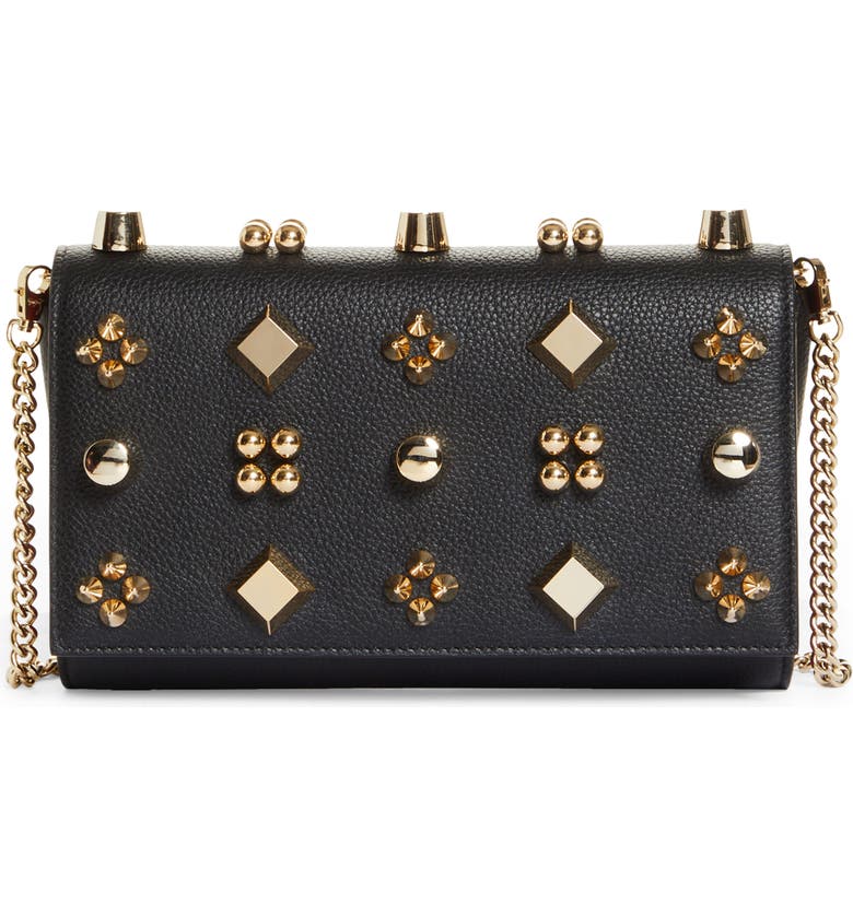 Christian Louboutin Paloma Spike Empire Leather Clutch | Nordstrom