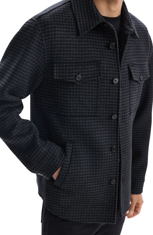 Shop Theory Wool Blend Shirt Jacket In Black Multi - A0p