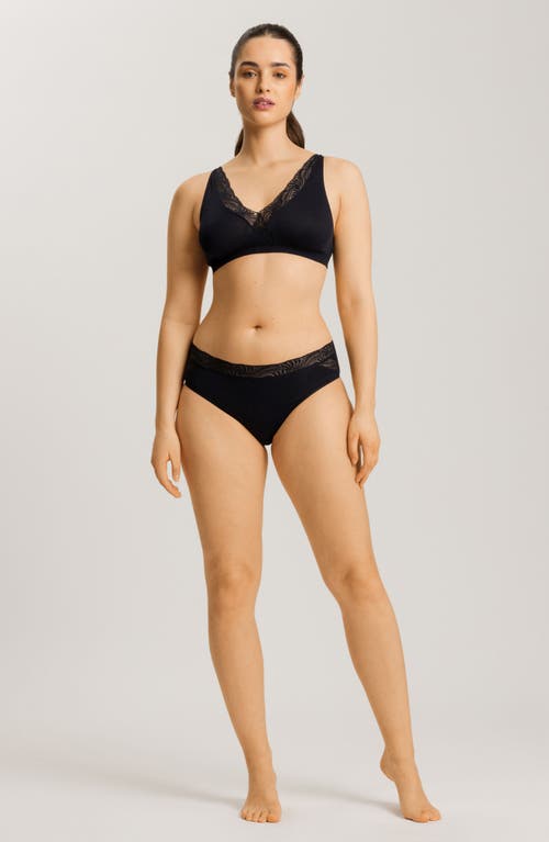 Hanro Cotton Delight Lace-trim High-cut Briefs In Black