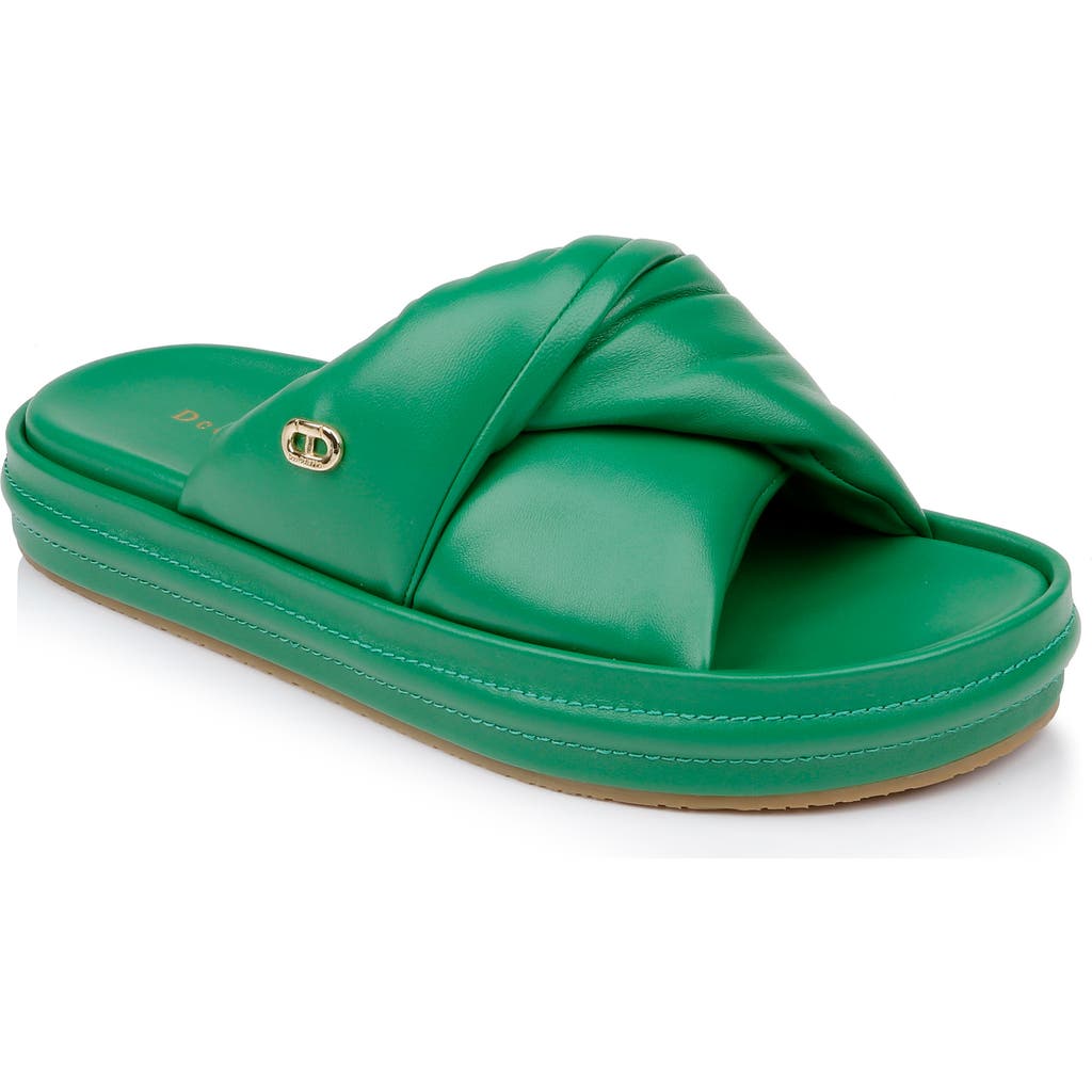 Dee Ocleppo Milan Leather Slides In Green Leather