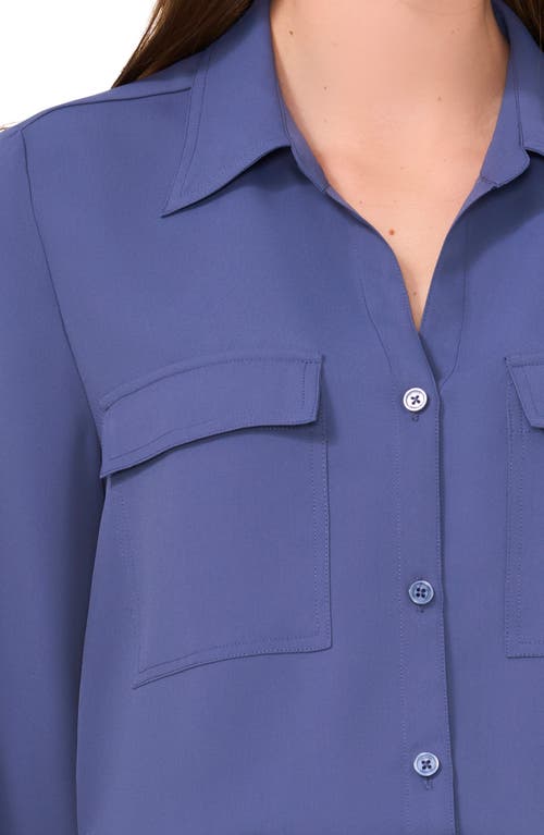 Shop Halogenr Halogen(r) Flap Pocket Button-up Shirt In Vintage Indigo Blue