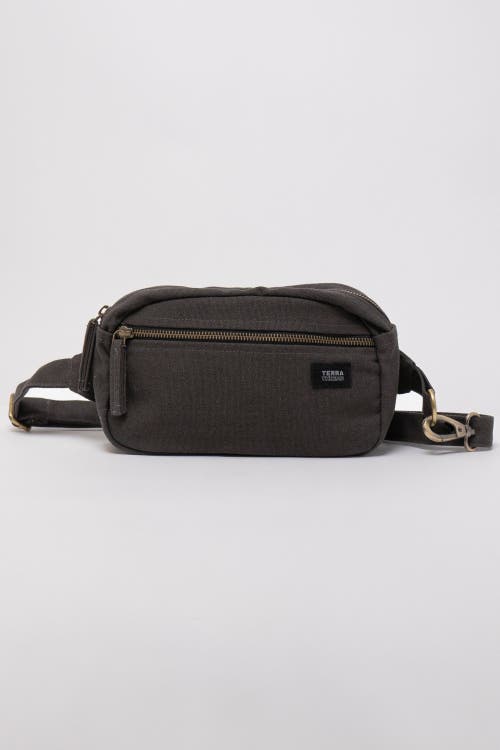 Terra Thread Organic Cotton Sling Belt Bag In Charcoal Grey
