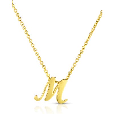 Robert Coin Cursive Initial Pendant Necklace