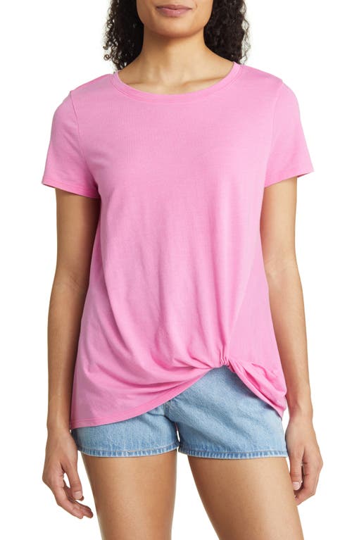 caslon(r) Asymmetric Twist T-Shirt in Pink Wildflower