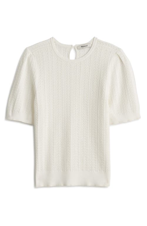 Madewell The Signature Open Knit Crewneck Sweater Top In Frost