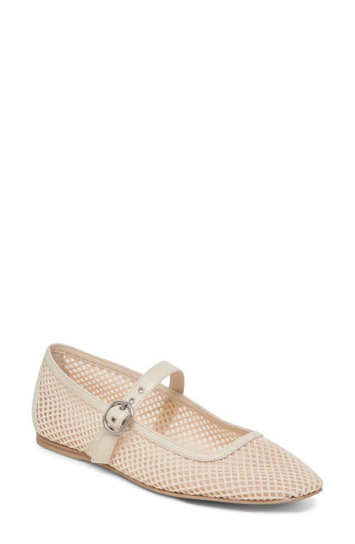 Shop Dolce Vita Rodni Mary Jane Flat In Creme Woven Mesh