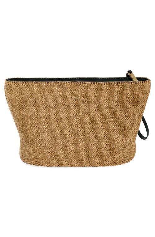 Shop Ferragamo Signature Canvas Travel Pouch In Miele Nero