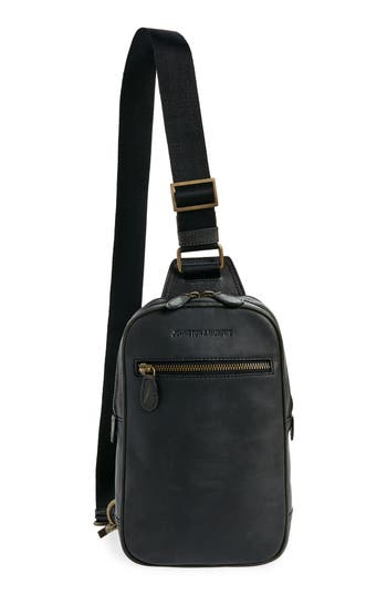 Shop Johnston & Murphy Sling Shoulder Bag In Black