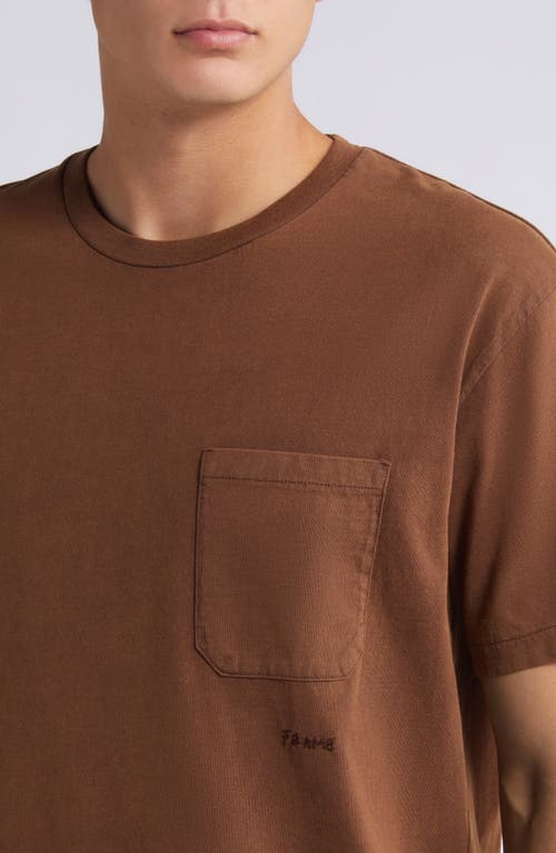 Shop Frame Vintage Wash Pocket T-shirt In Brown