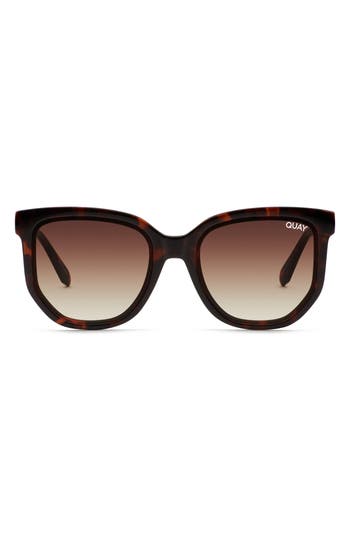 Quay Australia 51mm Coffee Run Gradient Cat Eye Sunglasses In Brown