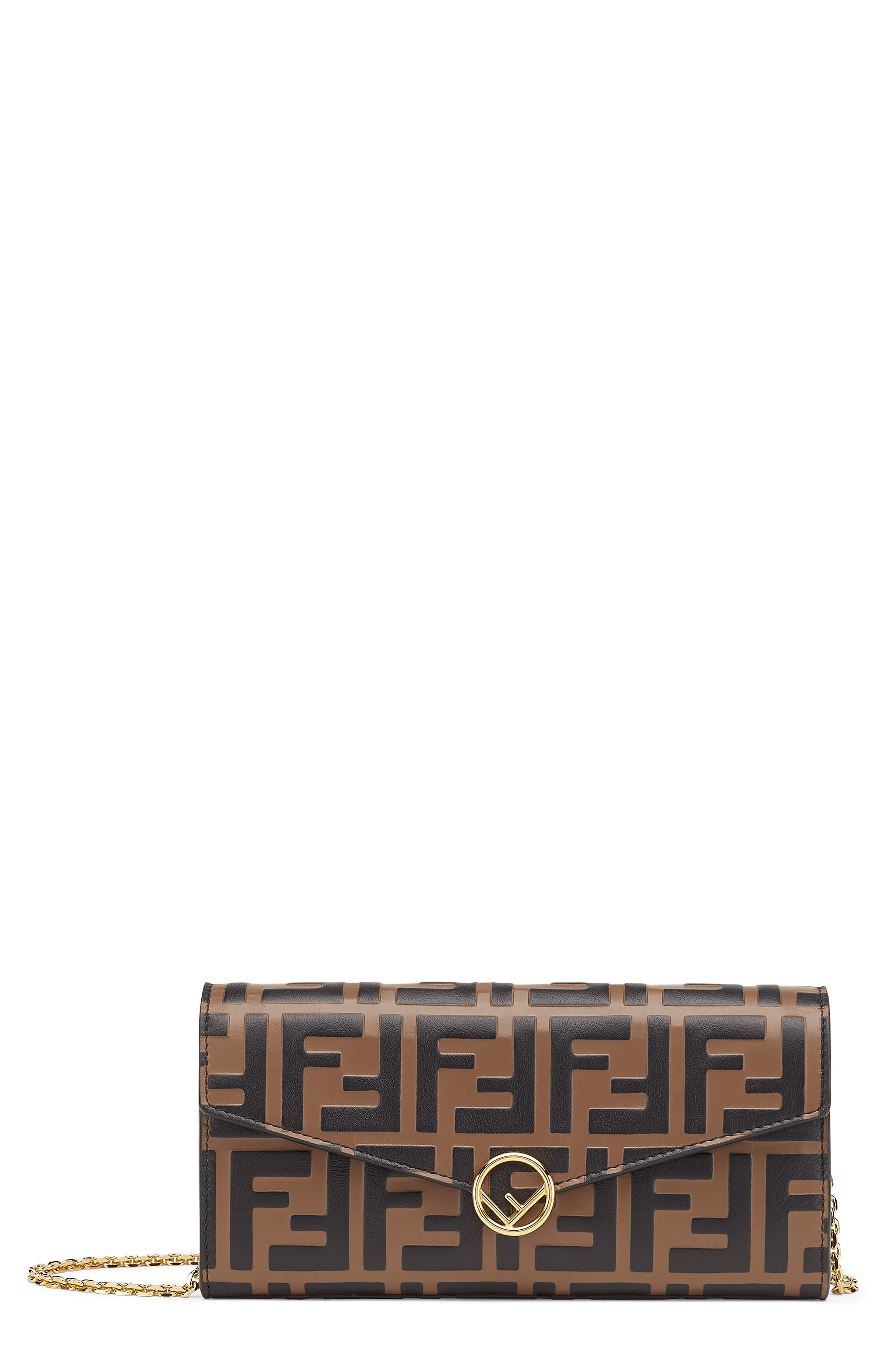 Fendi FF Leather Wallet on a Chain 