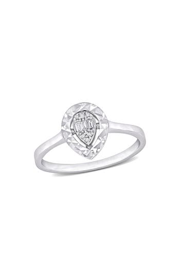 Delmar Circle Diamond Accent Ring In White Gold
