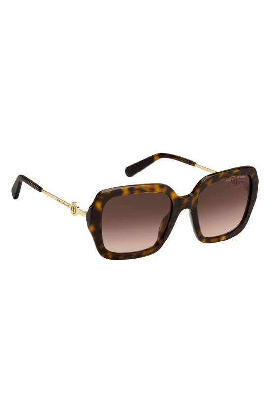 Shop Marc Jacobs 54mm Gradient Square Sunglasses In Havana/ Brown Gradient