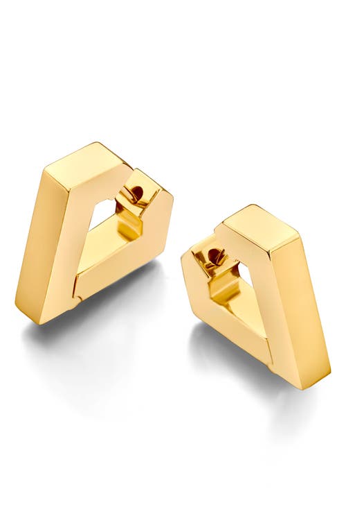 DRIES CRIEL Medium Brute Diamanti Huggie Hoop Earrings in Yellow Gold 