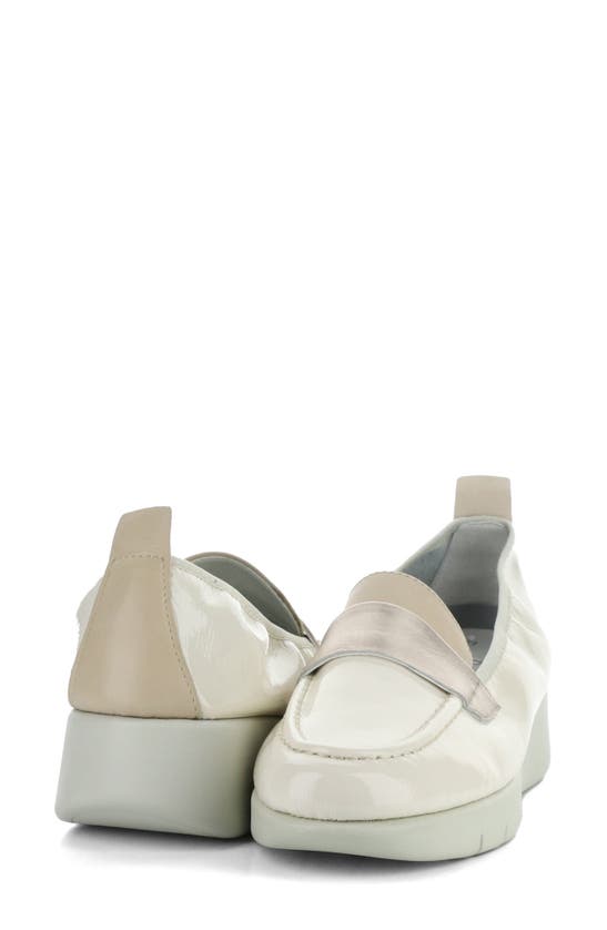 Shop Bos. & Co. Screen Wedge Loafer In Mixed White Patent