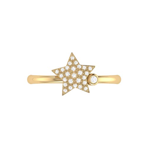 Luvmyjewelry Dazzling Star Bezel Diamond Ring In 14k Yellow Gold Vermeil On Sterling Silver In 14kt Gold Vermeil On Sterling