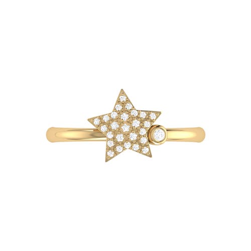 Shop Luvmyjewelry Dazzling Star Bezel Sterling Silver Diamond Ring In 14kt Gold Vermeil On Sterling