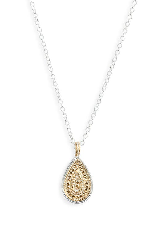 Anna Beck Classic Dot Teardrop Pendant Necklace in Two Tone 