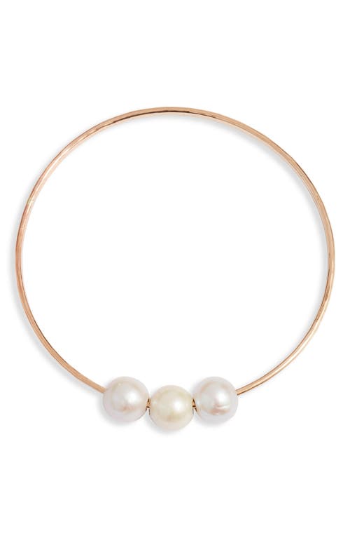 ki-ele Harbor Trio White Freshwater Pearl Bangle Bracelet in Gold at Nordstrom