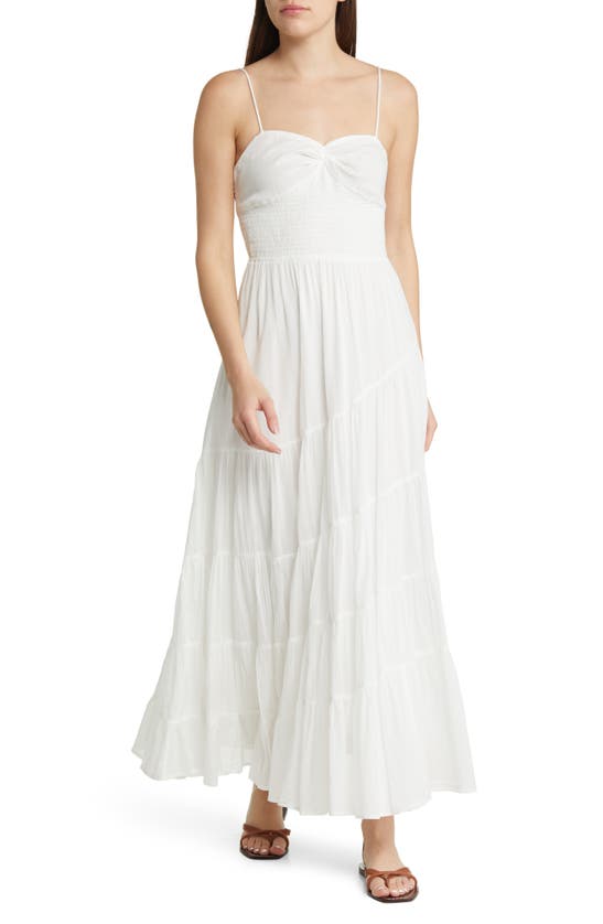 Free People Sun Drenched Solid Maxi Dress In Ivory