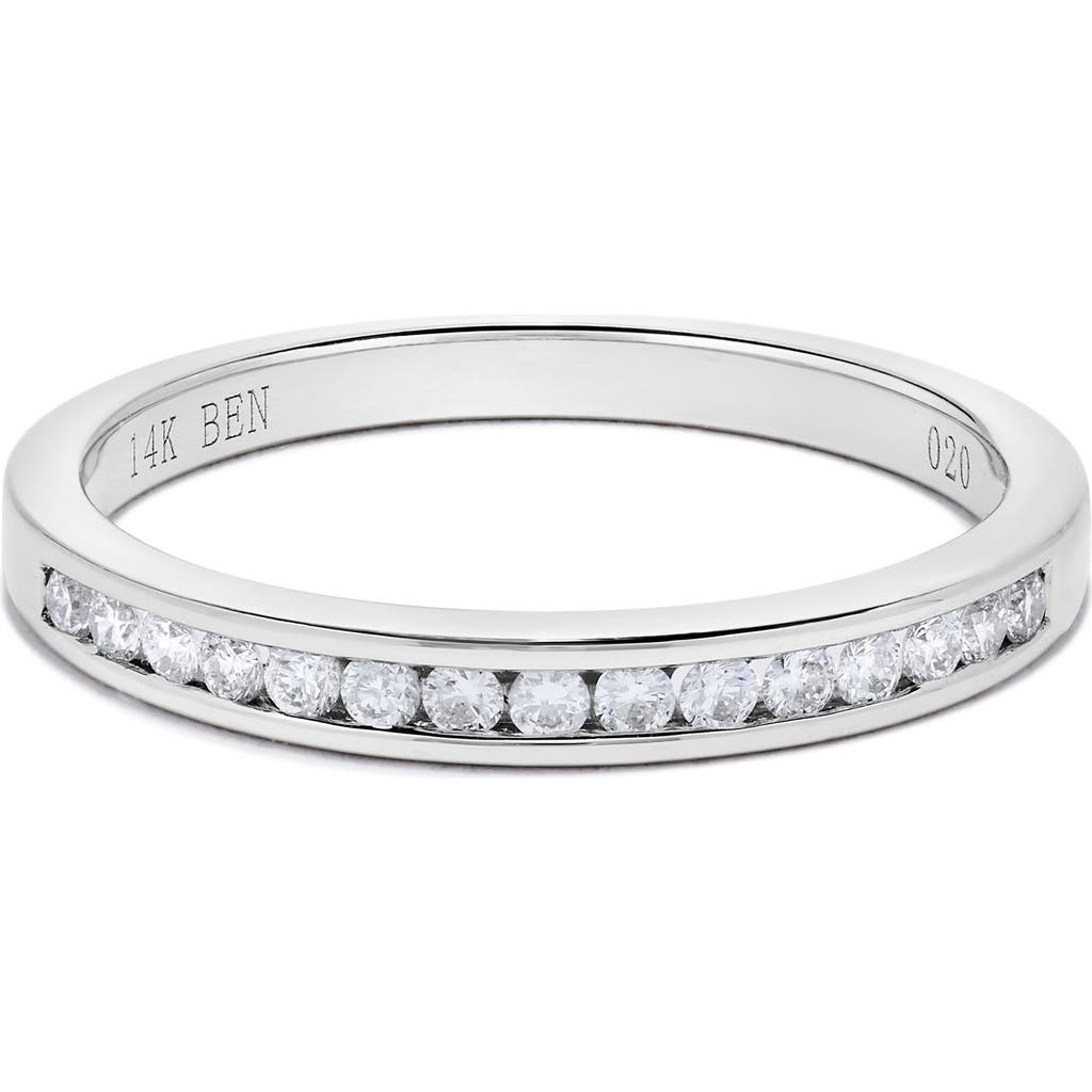 H.j. Namdar 14k White Gold Channel Set Diamond Stackable Ring In White Gold
