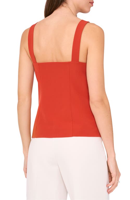 Halogenr Halogen(r) Sleeveless Button-up Bustier Top In Red Umber Brown
