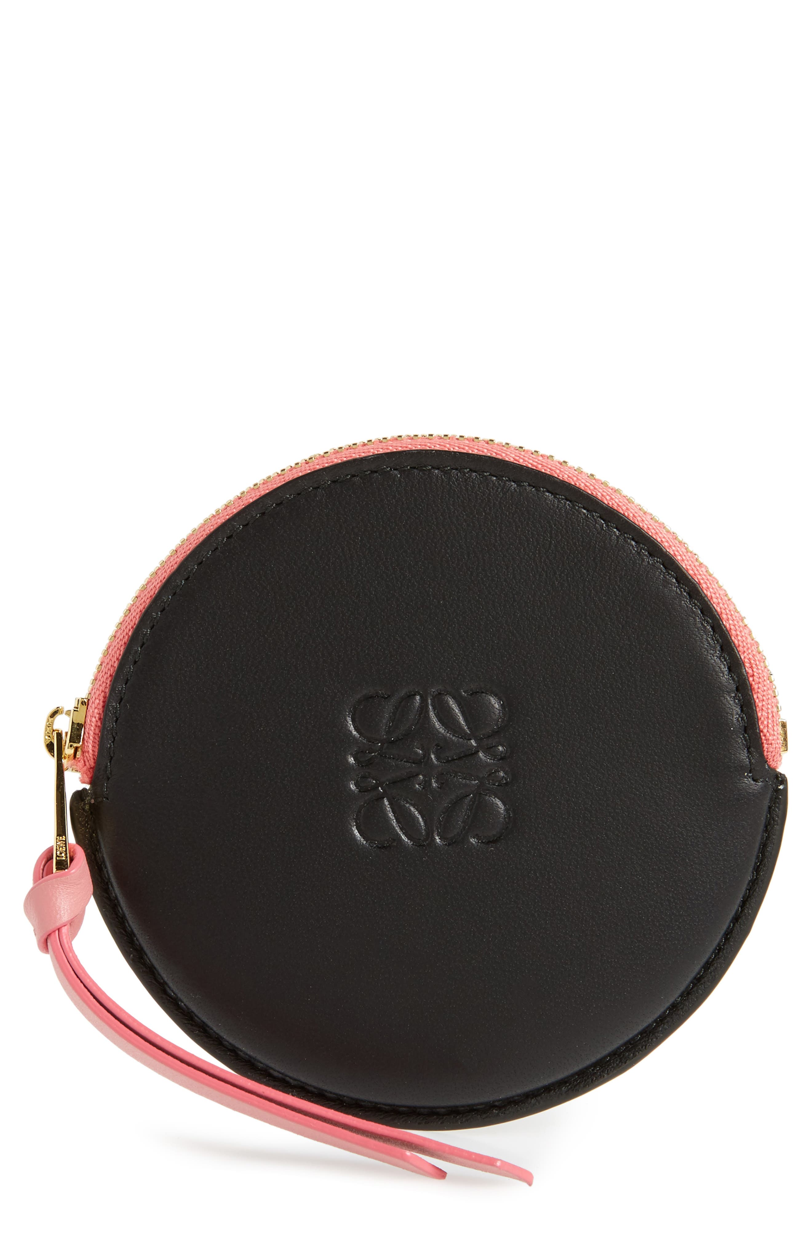 Loewe Cookie Round Leather Zip Pouch 