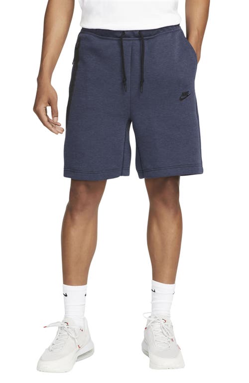 Shop Nike Tech Fleece Sweat Shorts In Obsidian Heather/black