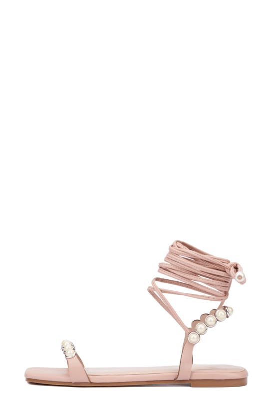 Fashion To Figure Sammie Imitation Pearl Sandal In Nude