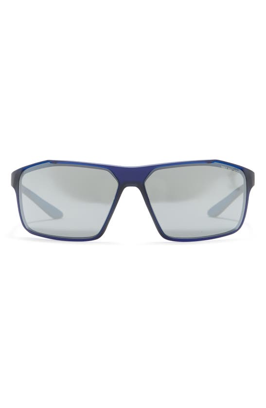 Nike Windstorm 65mm Rectangular Sunglasses In Matte Midnight Navy/ Grey ...