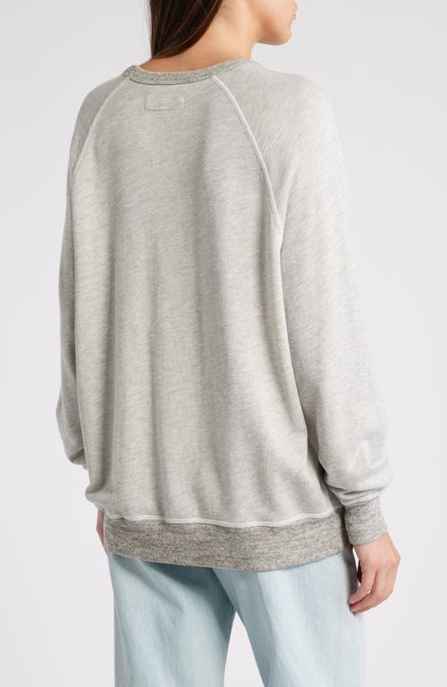 Shop The Great . The College Rodeo Cotton Graphic Sweatshirt In Soft Heather Grey