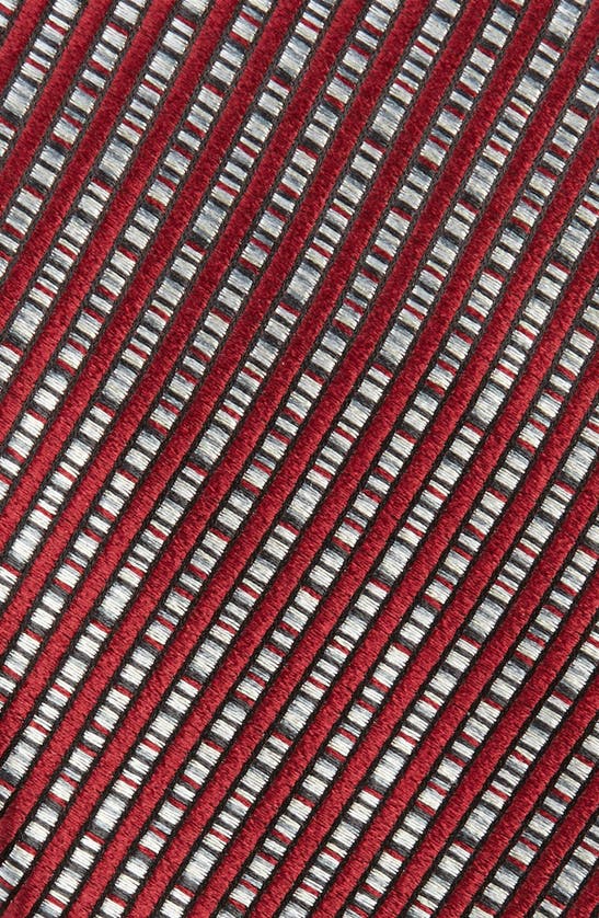 Shop Zegna Ties Paglie Small Stripe Silk Tie In Red
