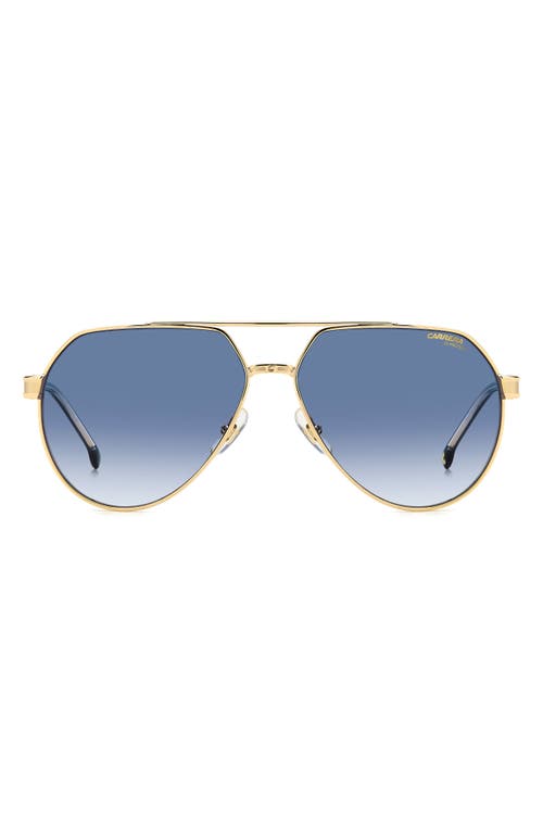 Victory 62mm Gradient Aviator Sunglasses in Gold/Blue Shaded