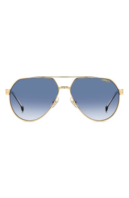 Shop Carrera Eyewear Victory 62mm Gradient Aviator Sunglasses In Gold/blue Shaded