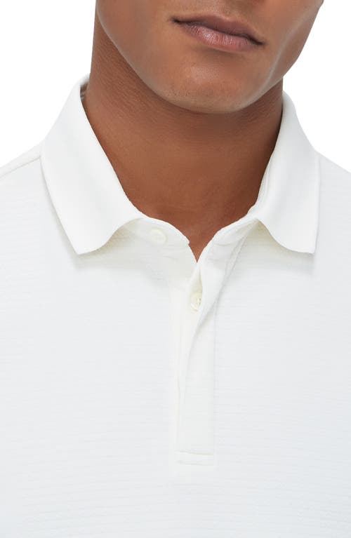 Shop Bugatchi Textured Polo In Chalk