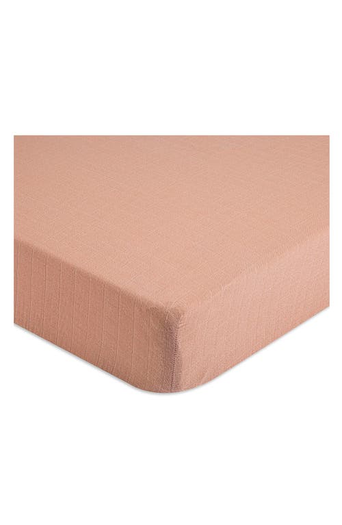 CRANE BABY Cotton Muslin Fitted Crib Sheet in Copper at Nordstrom