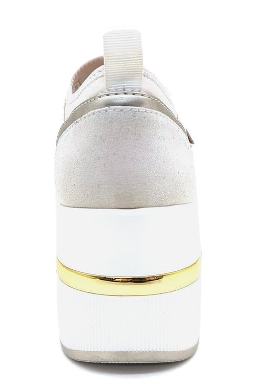 Reaction Kenneth Cole Fiona Platform Wedge Sneaker In Cream Mesh