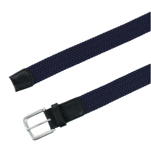 Trafalgar Big & Tall Riverside Solid Stretch Weave Belt In Navy