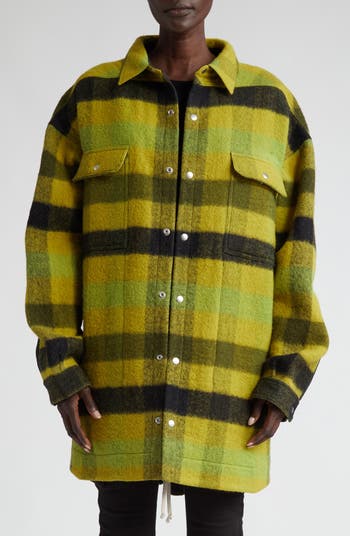 100% Wool Jacket with Zip Off Hood/ Buffalo Check Pattern for men