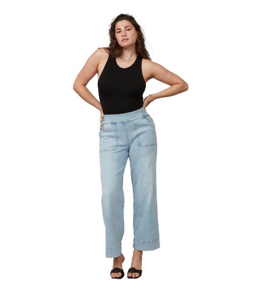 Shop Lola Jeans Colette High Rise Wide Leg Jeans In Cool Mist