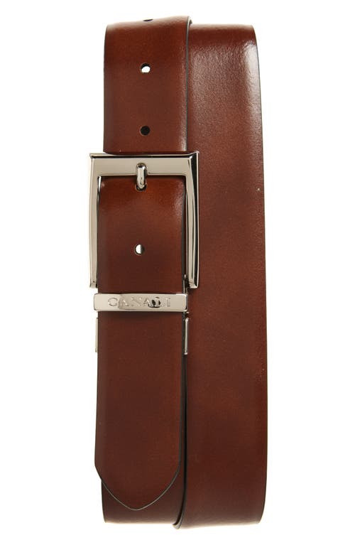 Shop Canali Reversible Leather Belt In Black