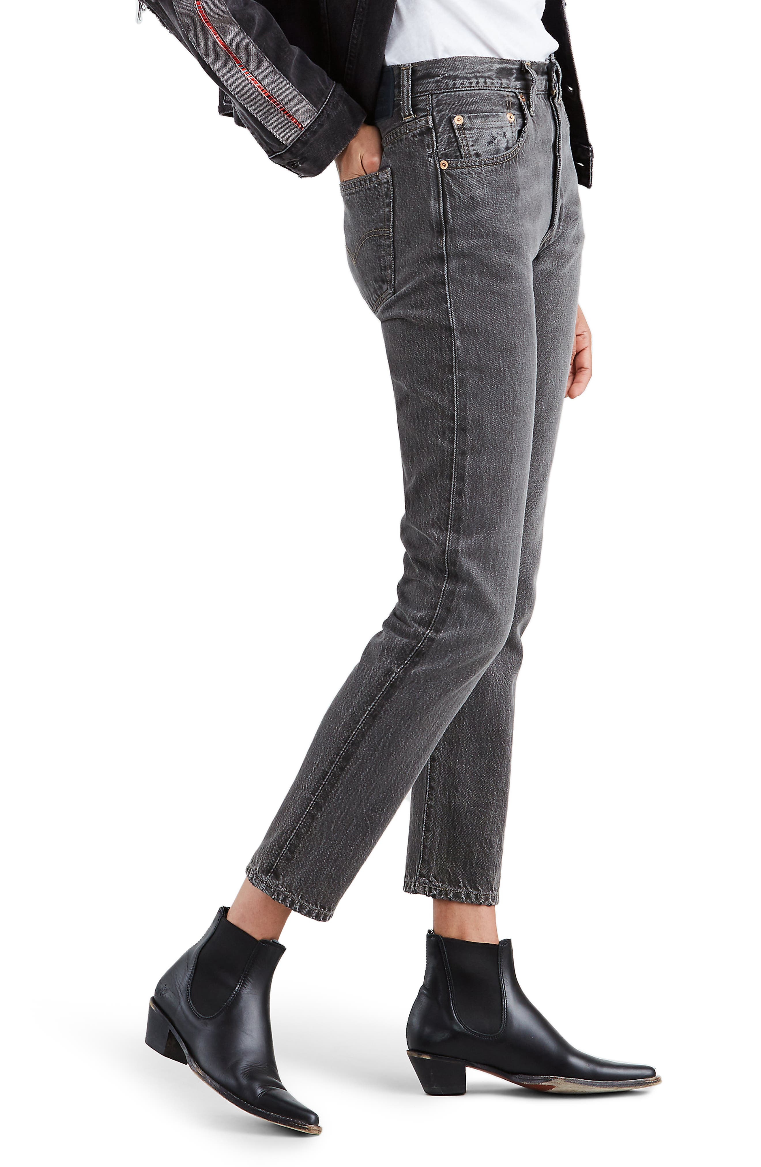 levi's 501 skinny black fog