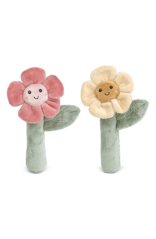 MON AMI Set of 2 Flower Rattles in Multi at Nordstrom