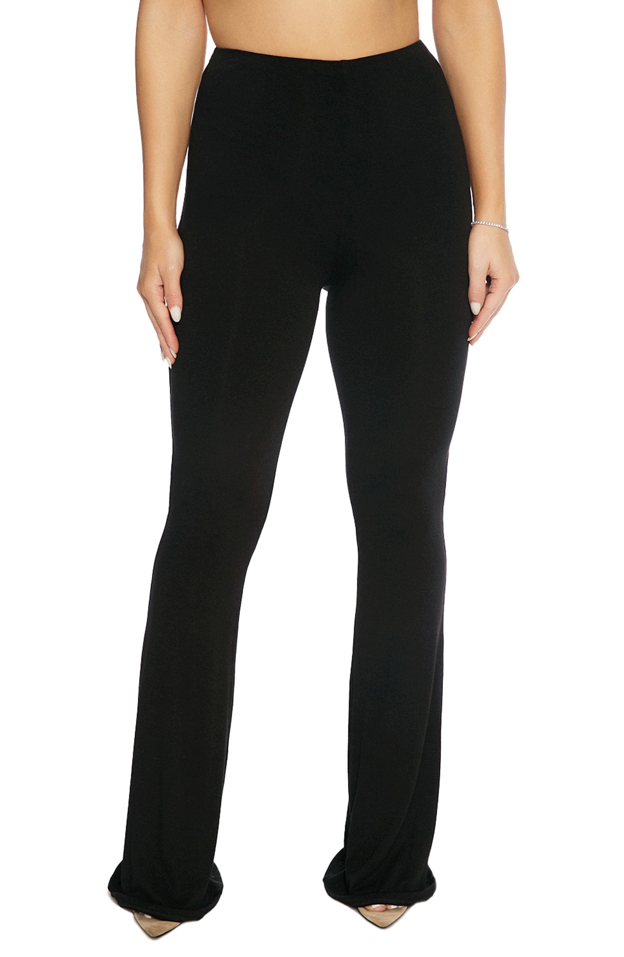 Naked Wardrobe Wide Leg Flare Pants In 