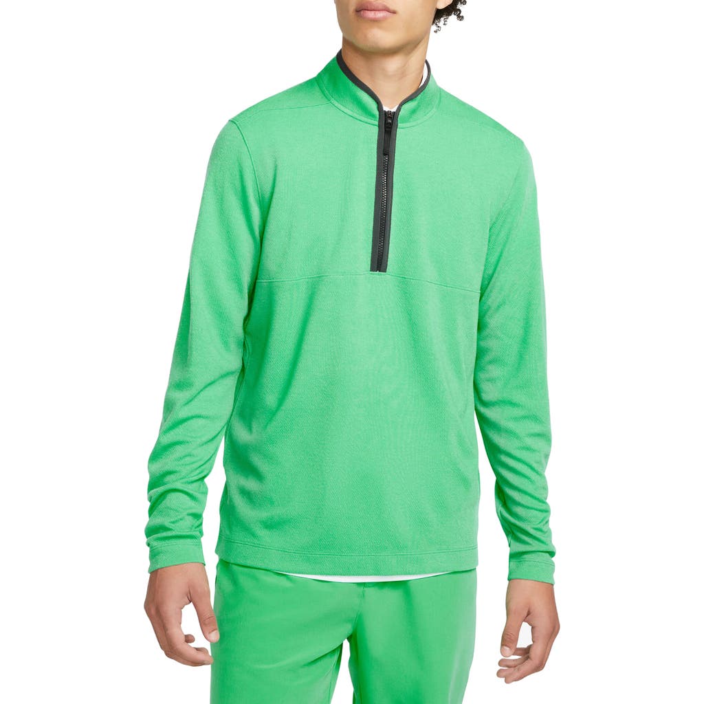 Shop Nike Golf Dri-fit Victory Half Zip Golf Pullover In Spring Green/grey/black