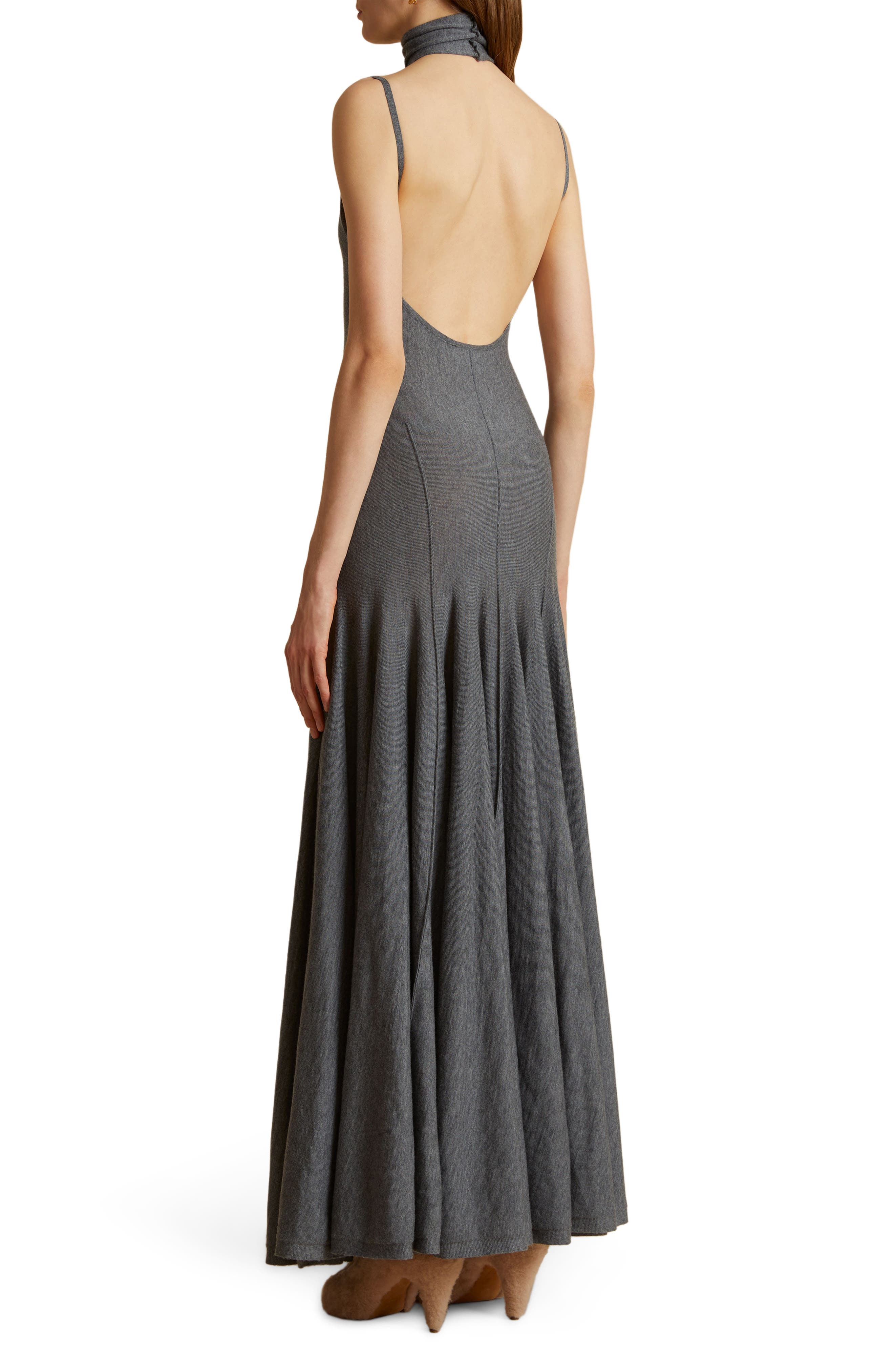 Khaite Romee Sleeveless Turtleneck Merino Wool Sweater Dress in Sterling |  Smart Closet